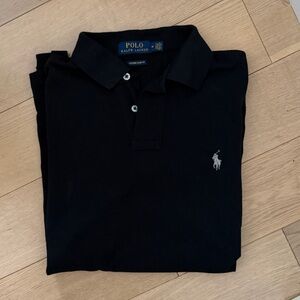 Polo by Ralph Lauren Black Short-Sleeve Polo Shirt with Embroidered Pony